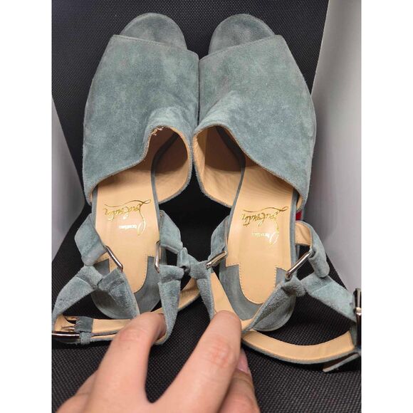 Christian Louboutin Tamila 140 MM Sandal/Clog Grey Suede 36.5 - Picture 8 of 14